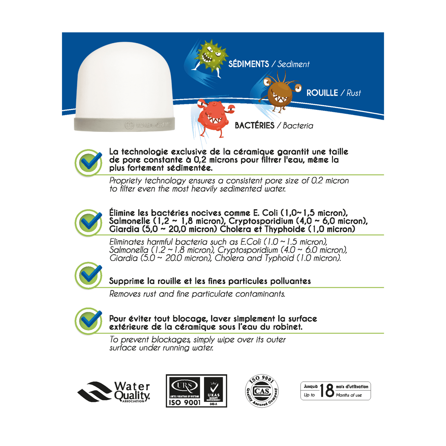 EVA UNITED LTD Cartouches filtres Pack Eva - filtration 18 mois - 3x filtres ultimate + 1 ceramique écologique +1 recharge mineraux