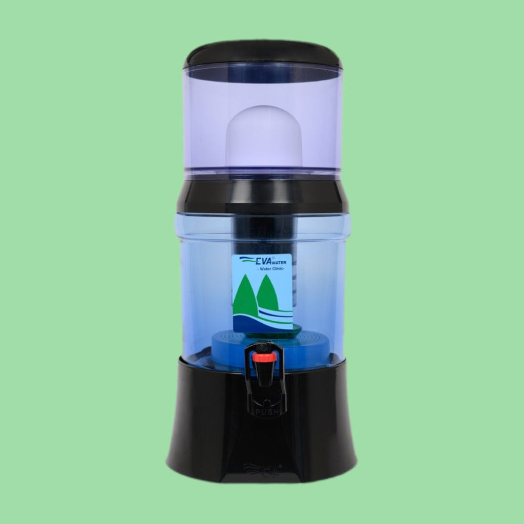 EVA UNITED LTD fontaine à eau eva Fontaine Eva bep | noire - 7 litres - cuve inférieure verre - avec magnétisation