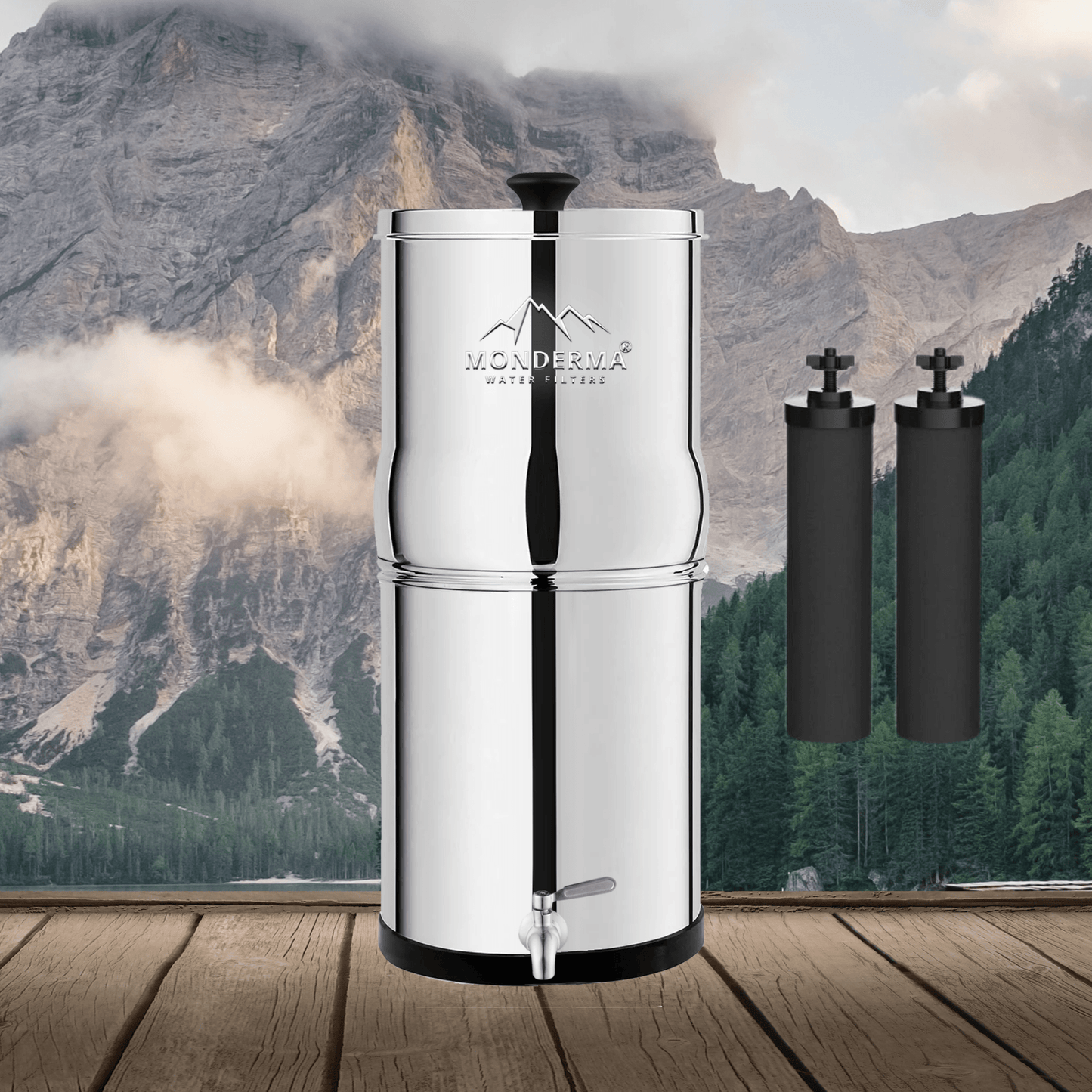 Monderma waterfilters fontaine monderma Fontaine Monderma Big 8.5L - 2 cartouches Black filters