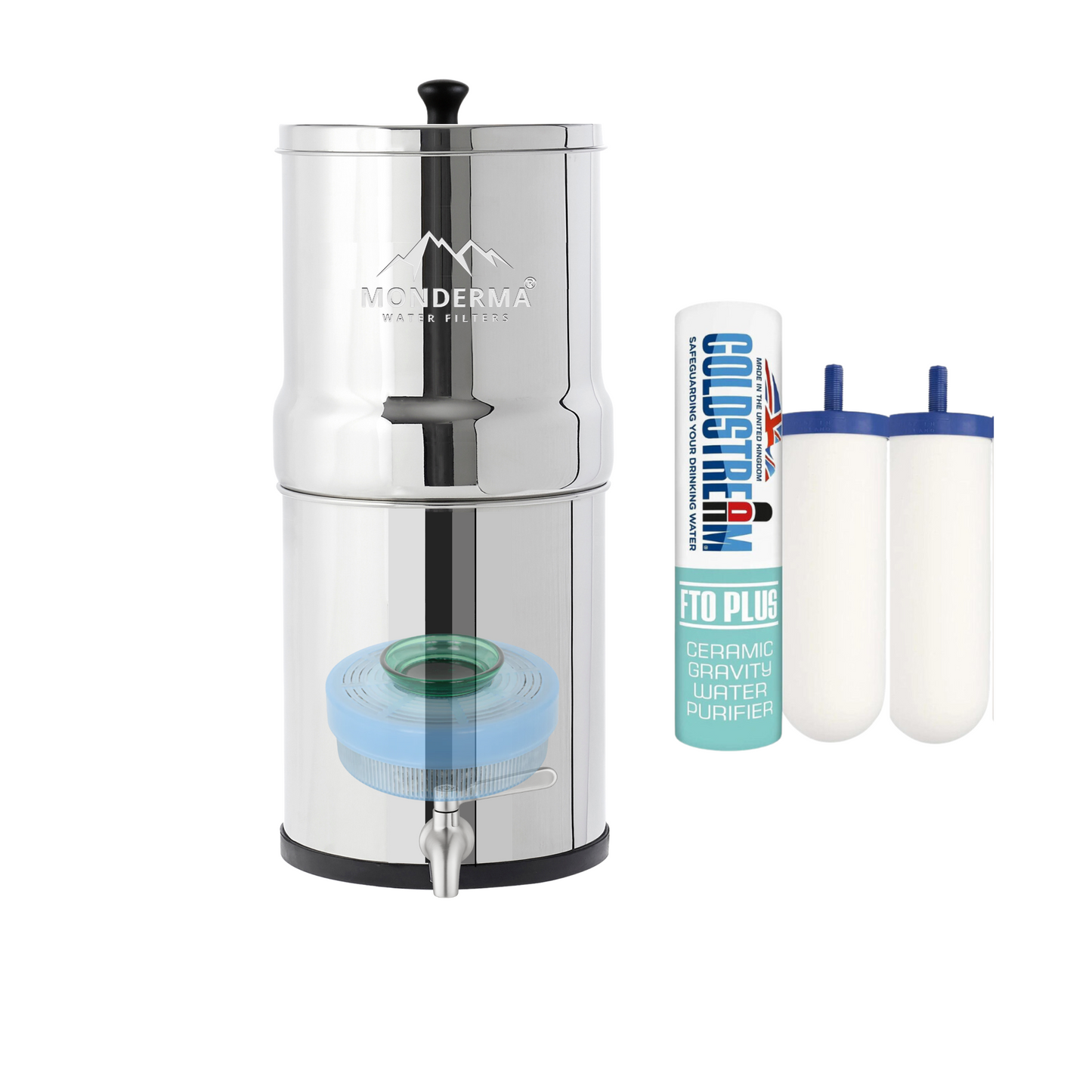 Monderma waterfilters fontaine monderma Fontaine Monderma Big 8.5L - 2 filtres FTO+ avec kit de magnétisation Eva