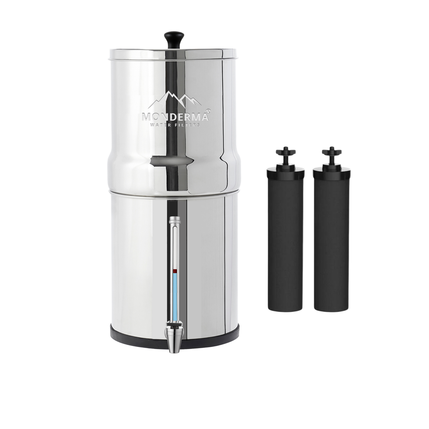 Monderma waterfilters fontaine monderma Fontaine Monderma Max Big 8.5L - inclus 2 filtres black filters, 1 robinet avec vue