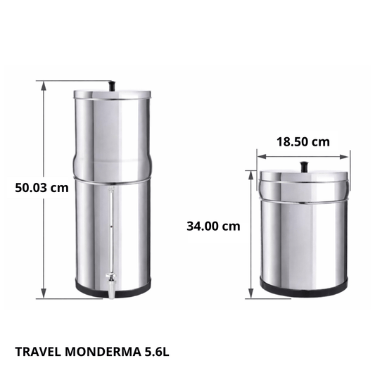 Monderma waterfilters fontaine monderma Fontaine Monderma Max travel 5.6L - inclus filtres 2 FTO+, 1 robinet avec vue