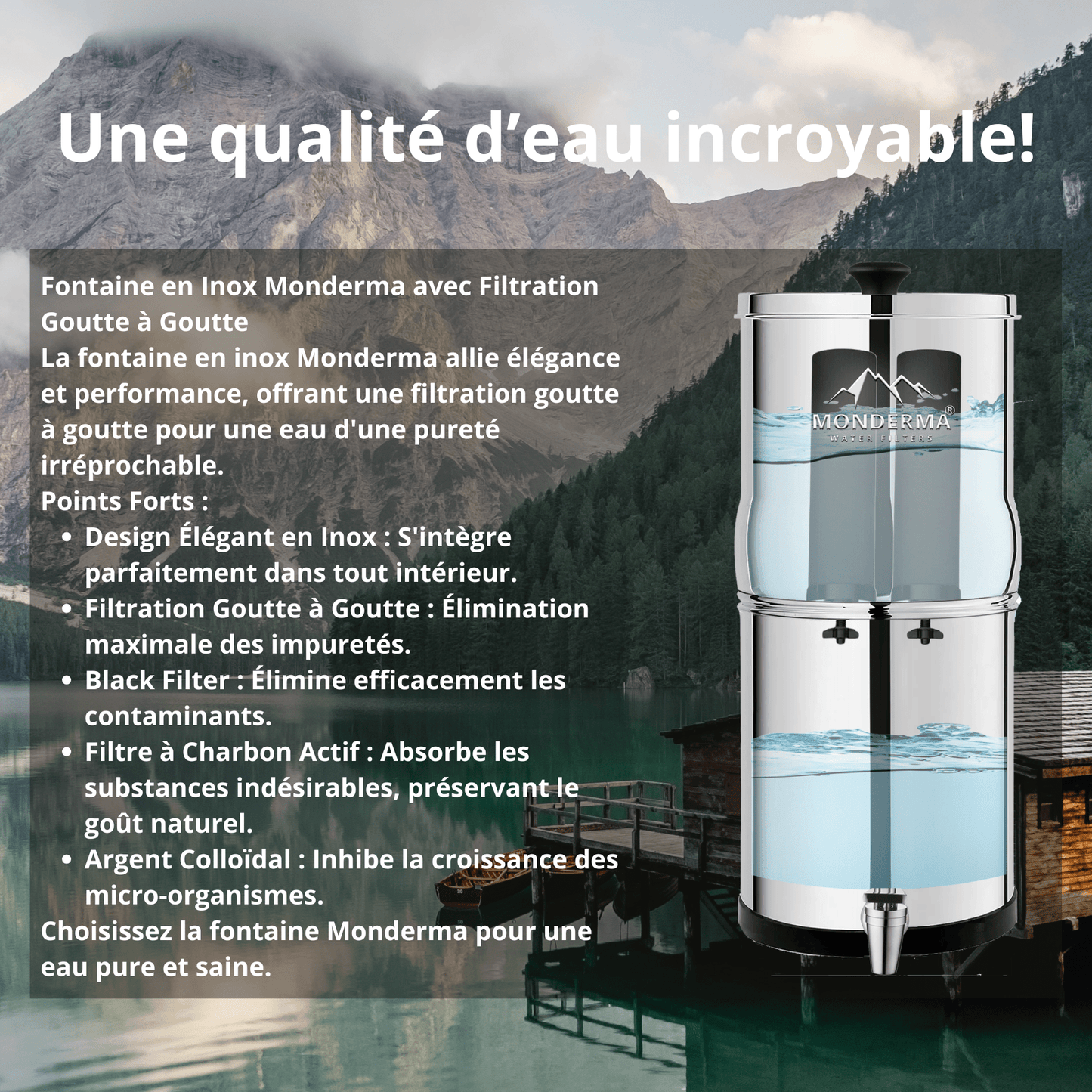 Monderma waterfilters Monderma éléments de filtration Monderma Black filters - cartouche filtration MD-black-filter-2, 12 mois, compatibles Berkey, berkefeld