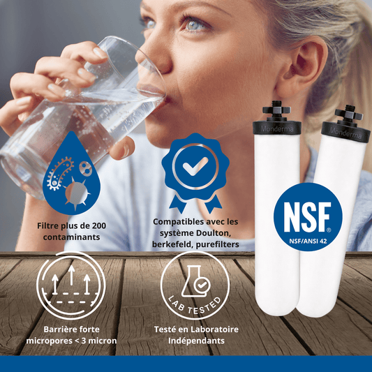 Monderma waterfilters Monderma éléments de filtration Monderma Cartouche White Filters - Lot de 2 - 6 mois de filtration