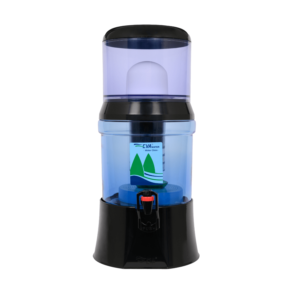 EVA UNITED LTD fontaine à eau eva Copie de Fontaine a eau filtrante EVA bep - noire - cuve en verre, 7 litres - avec système magnétique