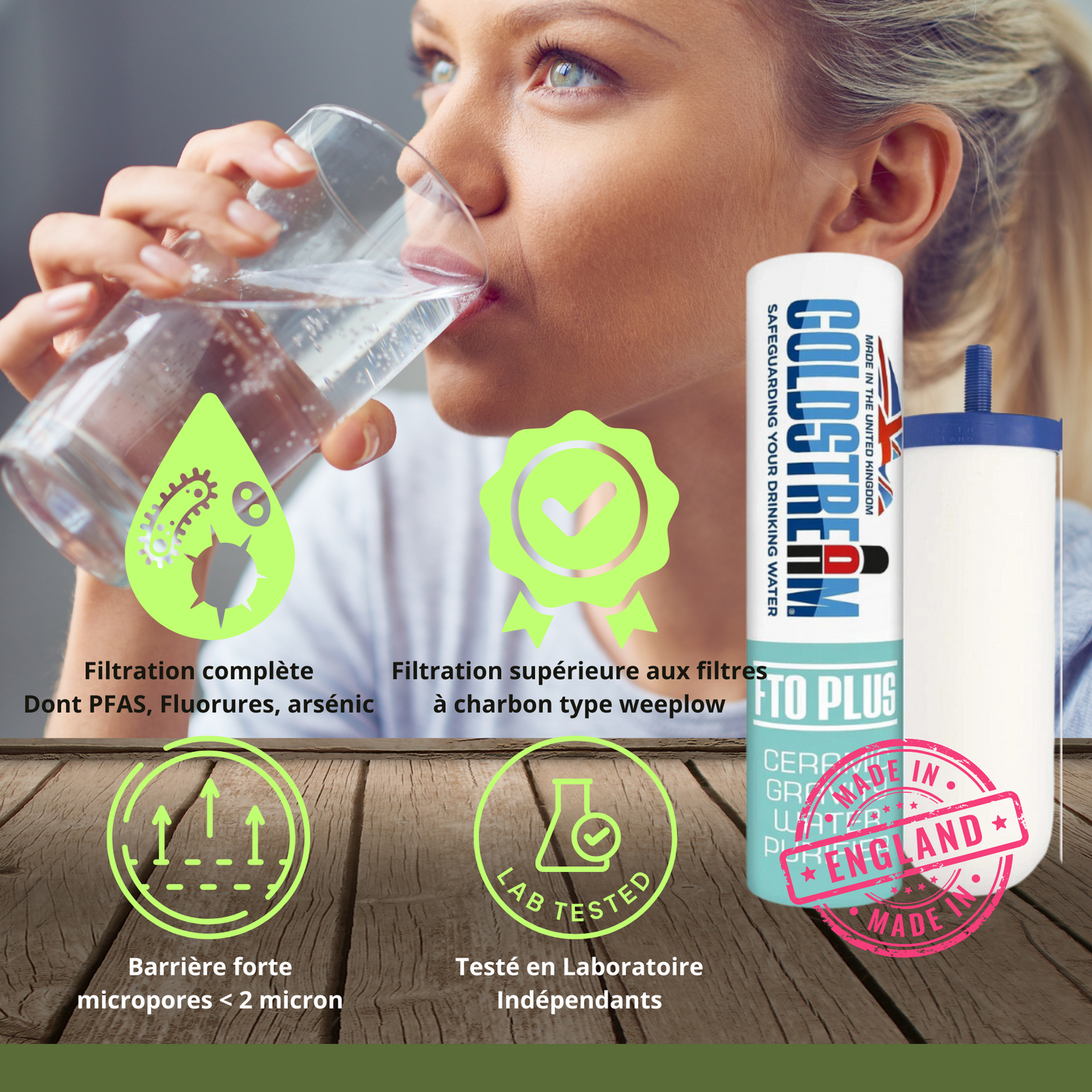 Wasserbrunnen Monderma Max Big 8.5L - enthaltene Filter 2 FTO+, 1 Edelstahlbasis, 1 Tap mit Aussicht