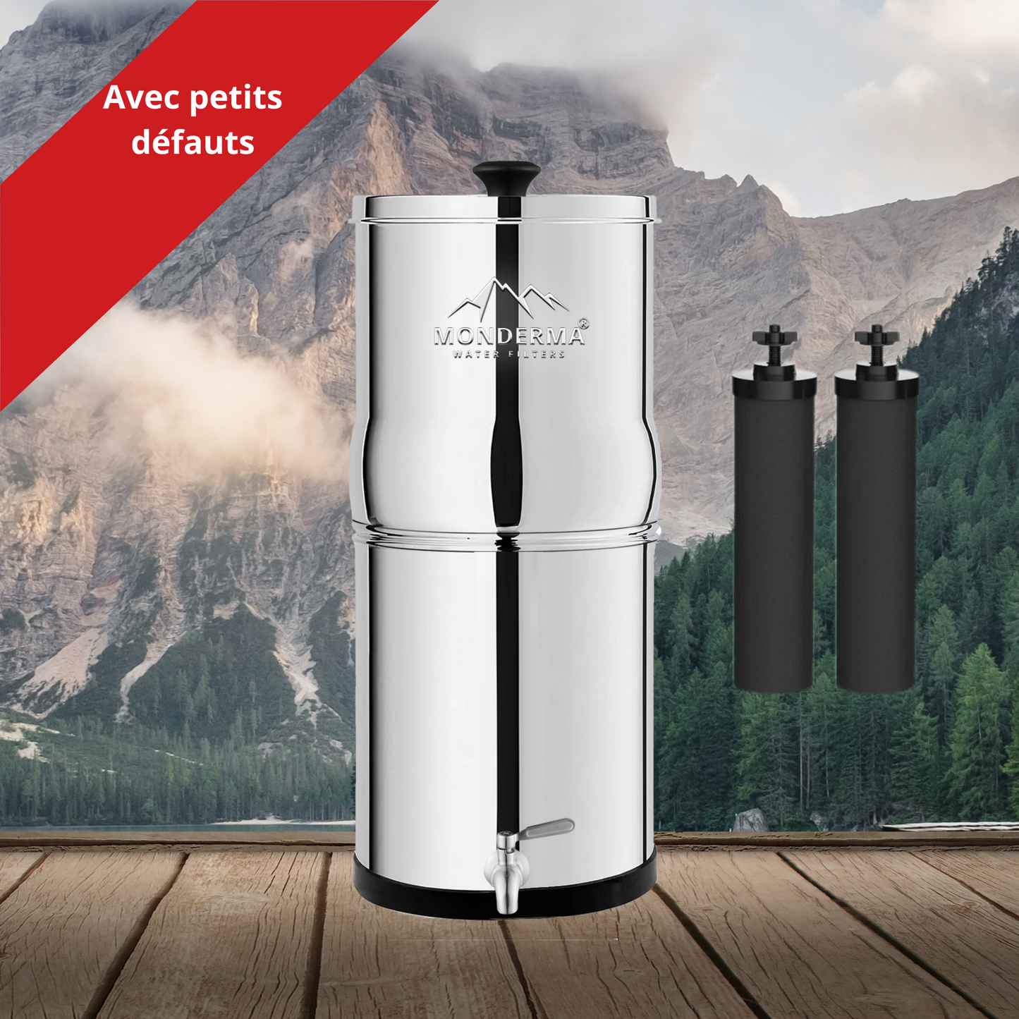 Wasserbrunnen Monderma Big 8,5 l - kleine Fehler - 2 schwarze Filterpatronen