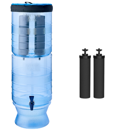 Berkey Light 10.4 litros de filtración Pack de filtración + 2 Filtros de filtros negros de Monderma