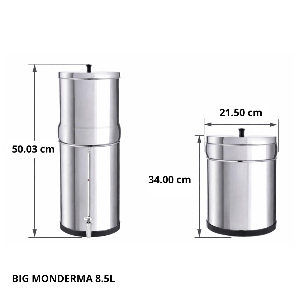 Aquaticstream fontaine à gravité Aquaticstream 8.5L Gravity Filtration système - inclus filtres 2 FTO+, 1 base inox, 1 robinet avec vue