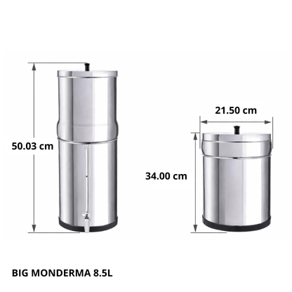 Aquaticstream fontaine à gravité Aquaticstream 8.5L Gravity Filtration système - inclus filtres 2 FTO+, 1 base inox, 1 robinet avec vue