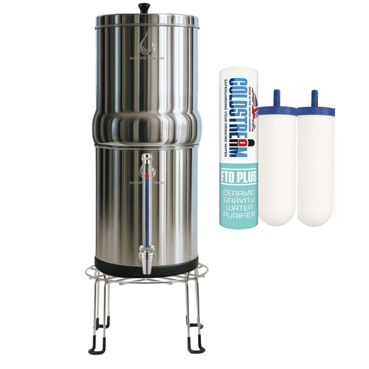 Aquaticstream fontaine à gravité Aquaticstream 8.5L Gravity Filtration système - inclus filtres 2 FTO+, 1 base inox, 1 robinet avec vue
