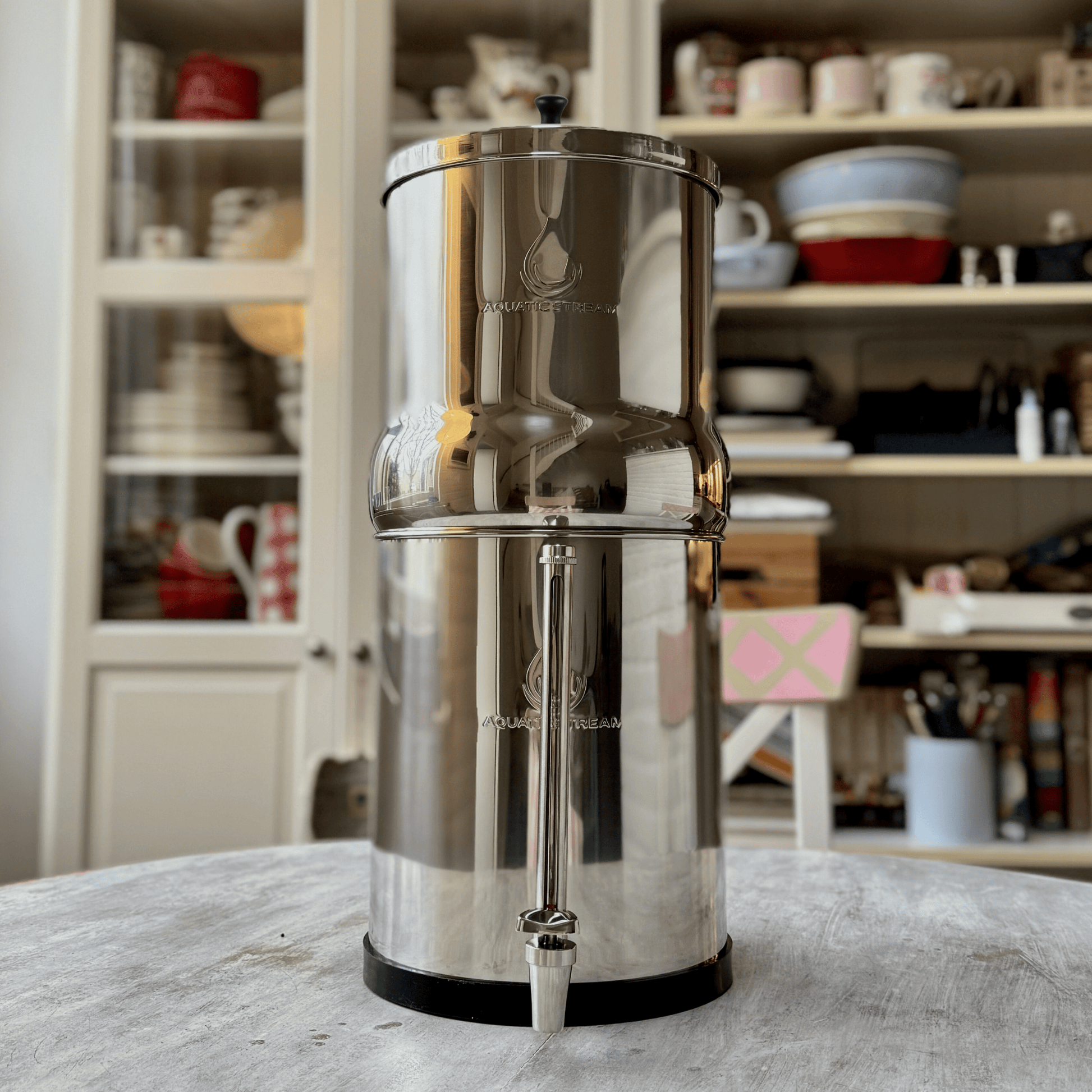 Aquaticstream fontaine à gravité Aquaticstream 8.5L Gravity Filtration système - inclus filtres 2 FTO+, 1 base inox, 1 robinet avec vue