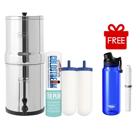 BERKEY & COLDSTREAM FTO Fontaine berkey filtre FTO+ Big Berkey® 8.5 litres | Vendu avec filtres 2 FTO+ coldstream - offert 1 gourde filtrante