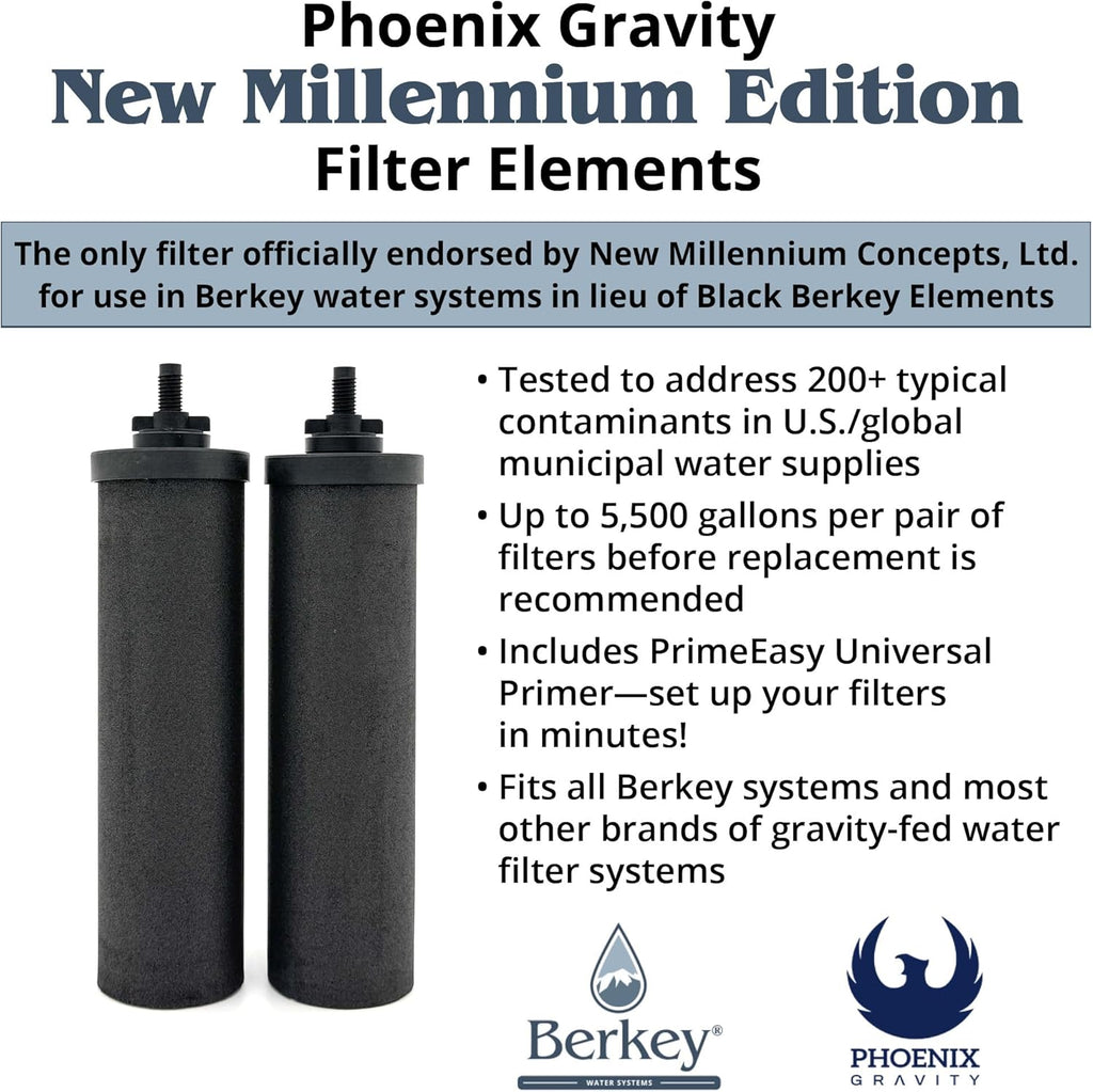 BERKEY SYSTEMS Filtres charbon phoenix Berkey Phoenix Gravity New Millennium Edition 4 Filters Elements