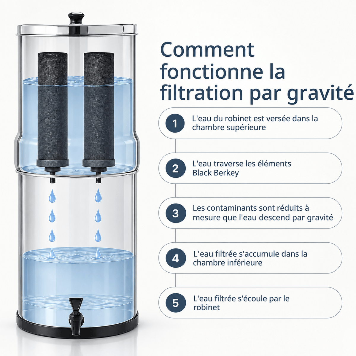 BERKEY SYSTEMS Fontaine berkey filtration Royal Berkey 12,3 L – 2 filtres Black Berkey