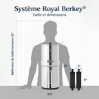 BERKEY SYSTEMS Fontaine berkey filtration Royal Berkey 12,3 L – 2 filtres Black Berkey