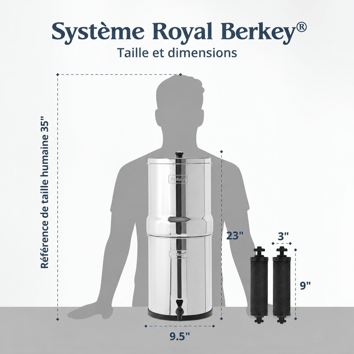BERKEY SYSTEMS Fontaine berkey filtration Royal Berkey 12,3 L – 2 filtres Black Berkey