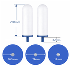 COLDSTREAM Filtres à Eau Lot de 4 Filtres FTO+ Céramique - Compatible Berkey, British Berkefeld, ProOne