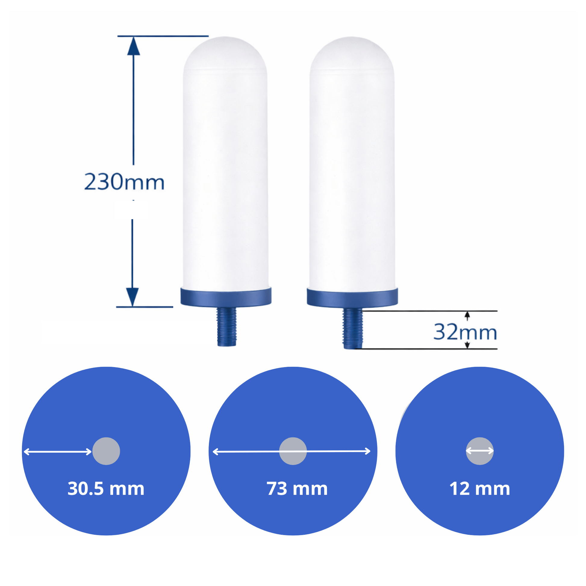 COLDSTREAM Filtres à Eau Lot de 4 Filtres FTO+ Céramique - Compatible Berkey, British Berkefeld, ProOne