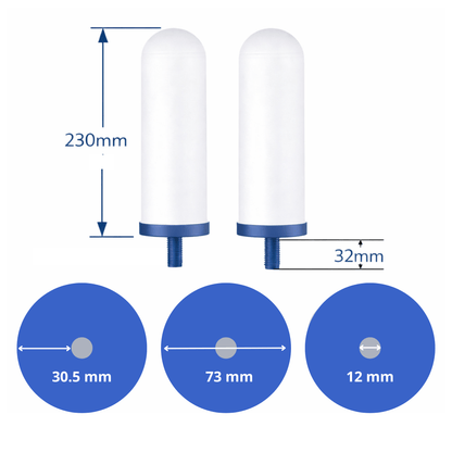 COLDSTREAM Filtres à Eau Lot de 4 Filtres FTO+ Céramique - Compatible Berkey, British Berkefeld, ProOne