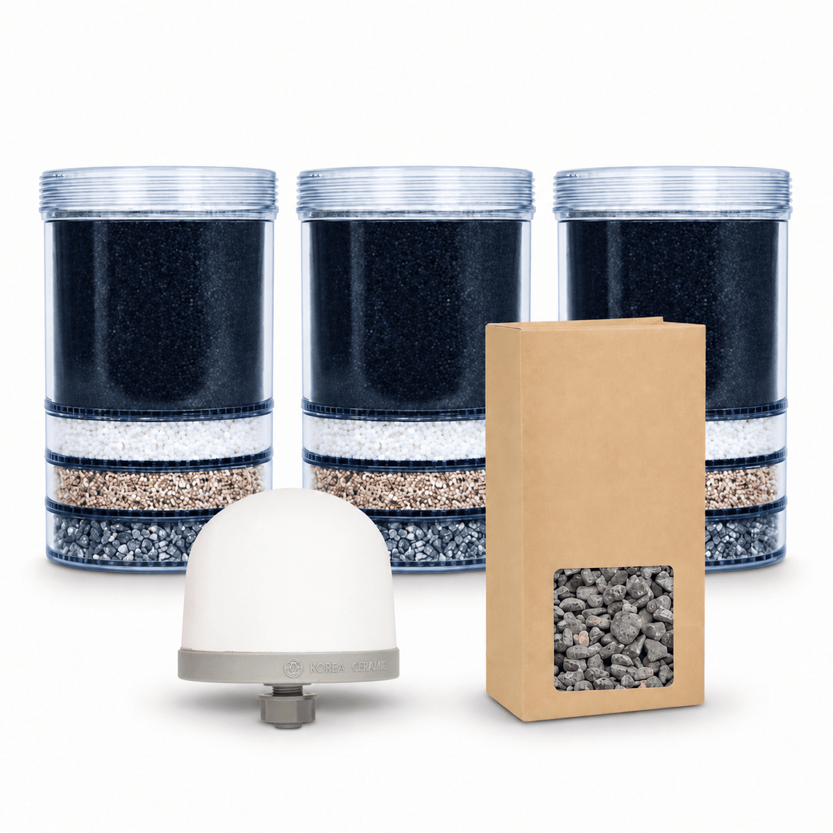 EVA UNITED LTD Cartouches filtres Pack filtration EVA – 3 cartouches Ultimate, 1 céramique et 1 recharge de minéraux