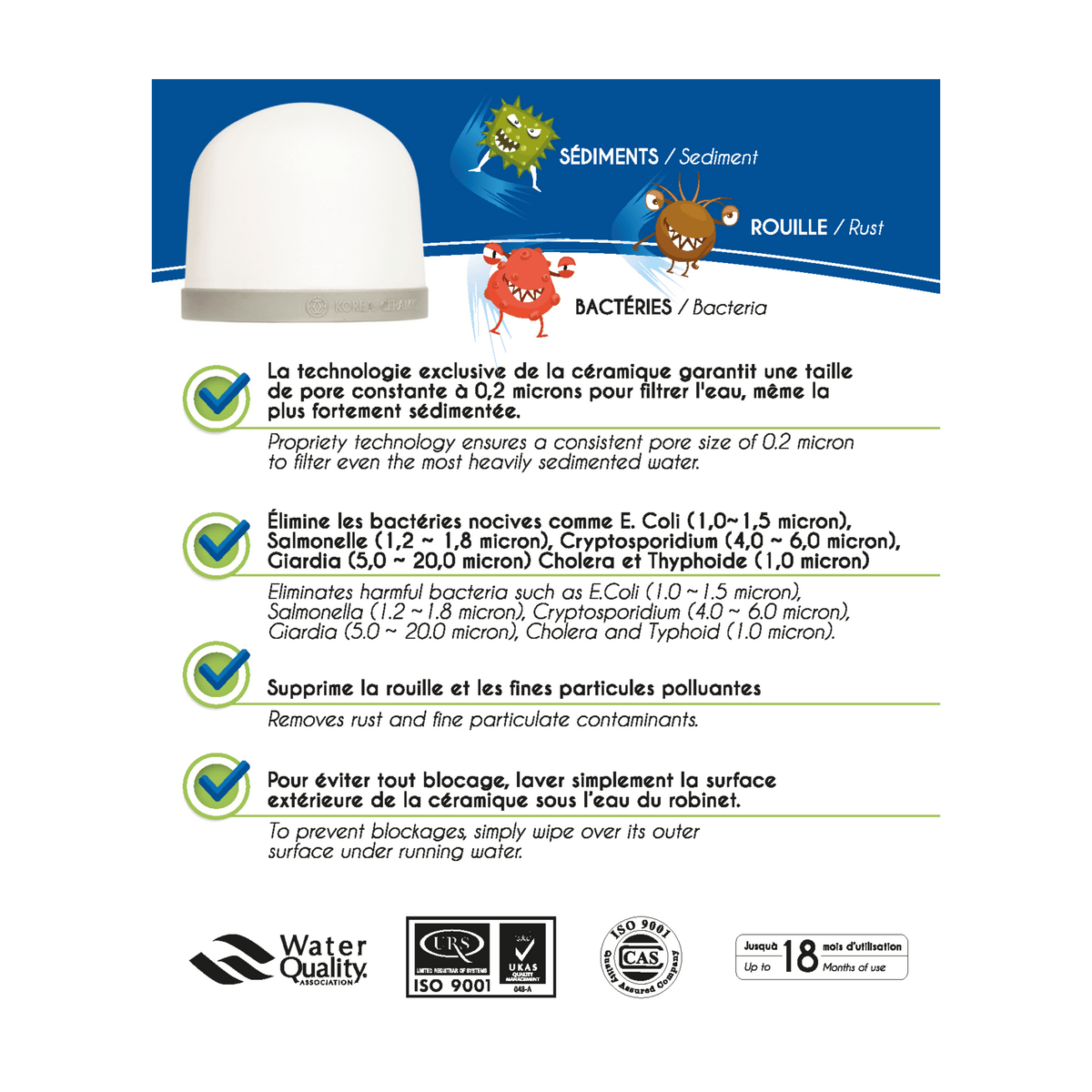 EVA UNITED LTD Cartuchos filtrantes Pack de filtración definitivo + cerámica clásica para fuente de agua EVA