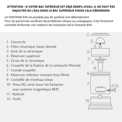 EVA UNITED LTD fontaine à eau eva Fontaine à eau EVA 7L – Cuve en verre avec système magnétique