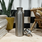 fontaine a gravite gourde inox Bouteille inox 800ml - Bouchon en bambou,  poignée de transport