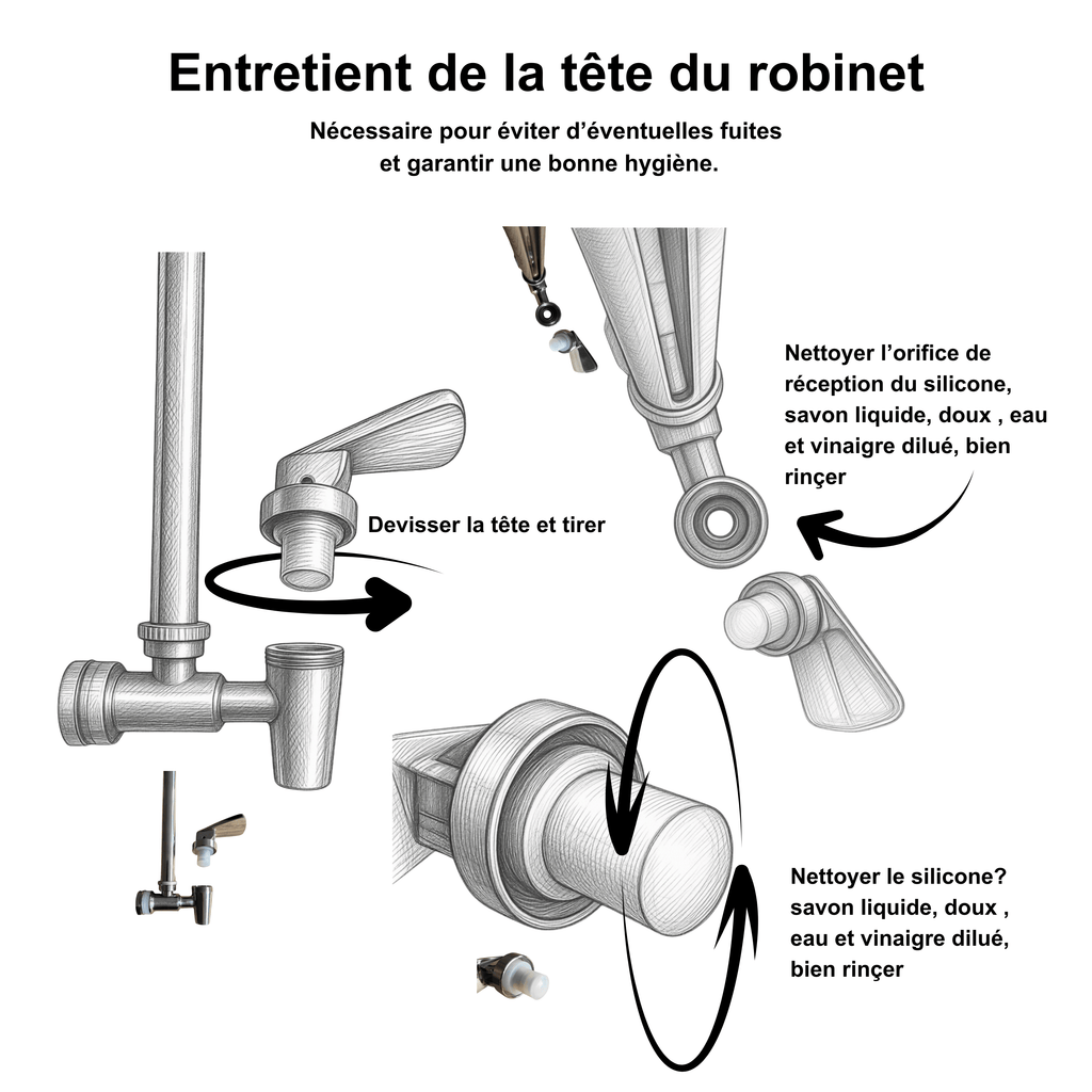 Monderma Accessoires, robinet inox, Monderma Robinet à niveau Monderma Water View 7"- Pour système 5.6L et 8.5L - compatible berkey