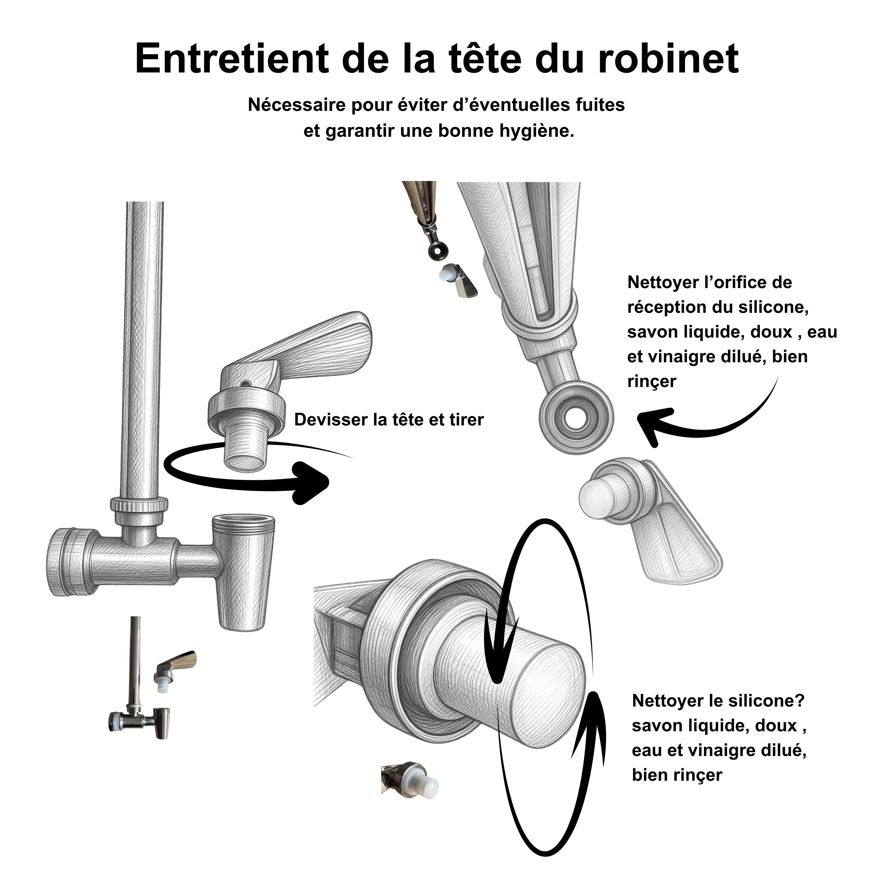 Monderma Accessoires, robinet inox, Monderma Robinet à niveau Monderma Water View 7"- Pour système 5.6L et 8.5L - compatible berkey