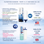 Monderma Fontaine filtrante gravitaire Monderma Fontaine Travel 5.6L inox - 2 filtres Impérial AMB | 12 mois de filtration