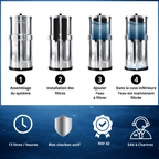 Monderma fontaine monderma Fontaine Monderma Big 8.5L - 2 cartouches Black filters - robinet inox | 1 gourde filtrante offerte