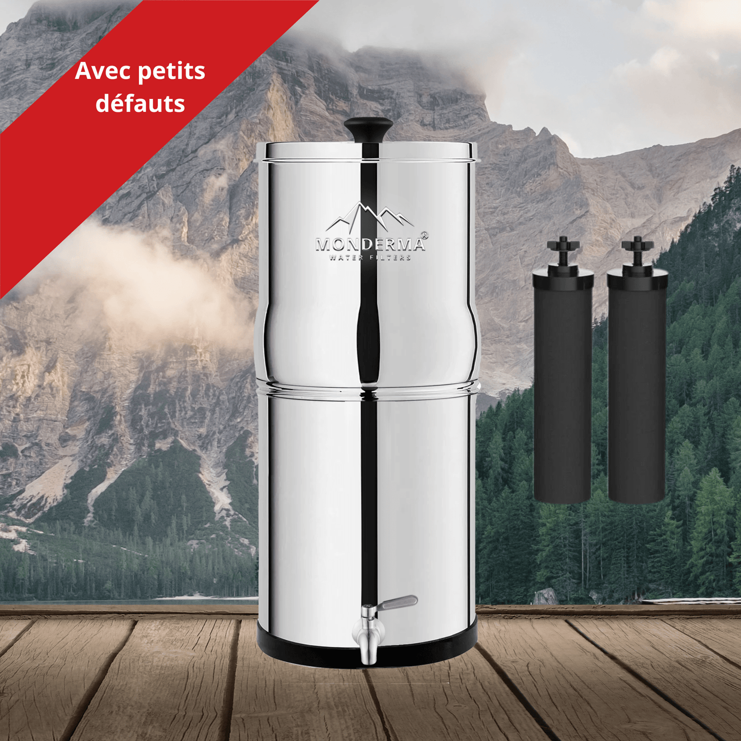 Monderma waterfilters fontaine monderma Fontaine à eau Monderma Big 8.5L - petits défauts - 2 cartouches Black filters