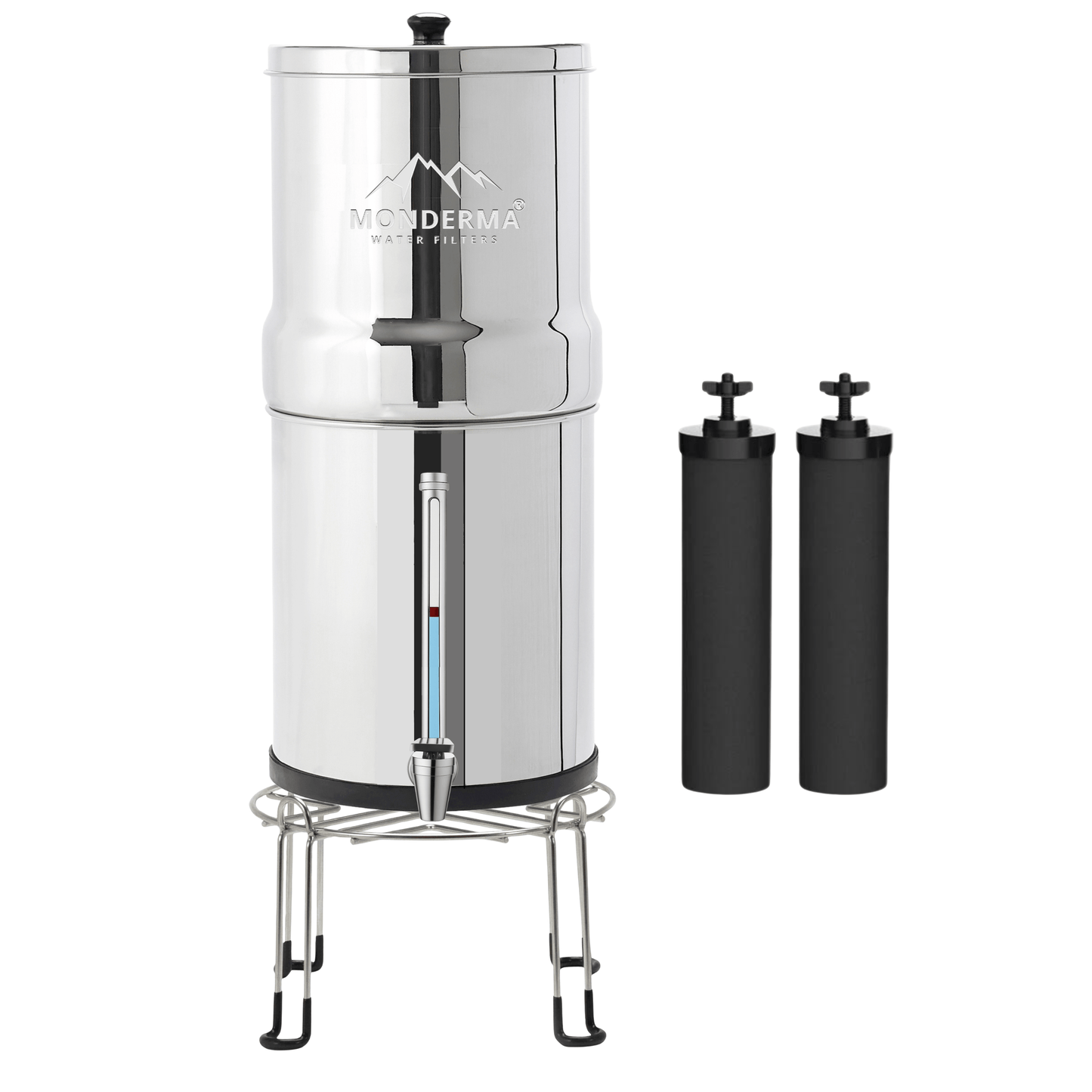 Monderma waterfilters fontaine monderma Fontaine à eau Monderma Max travel 5.6L - inclus 2 filtres black filters, 1 base inox, 1 robinet avec vue