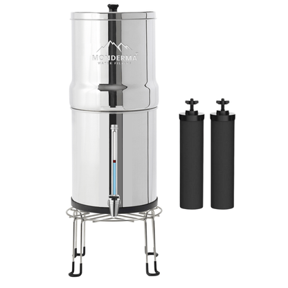 Monderma waterfilters fontaine monderma Fontaine à eau Monderma Max travel 5.6L - inclus 2 filtres black filters, 1 base inox, 1 robinet avec vue