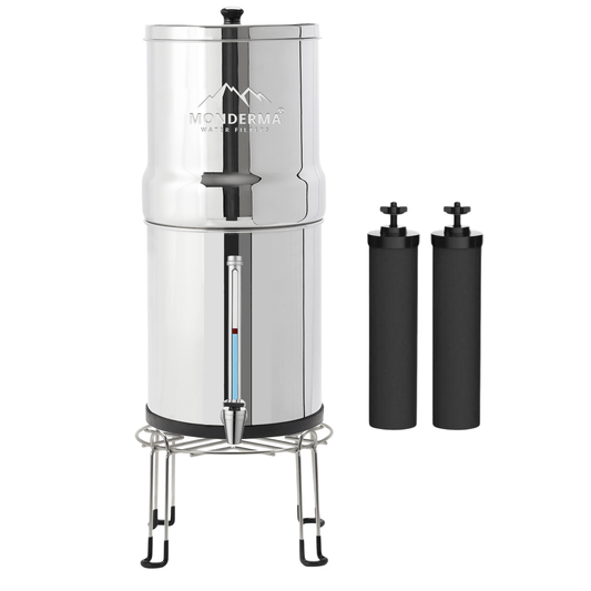 Monderma waterfilters fontaine monderma Fontaine à eau Monderma Max travel 5.6L - inclus 2 filtres black filters, 1 base inox, 1 robinet avec vue