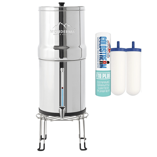 Monderma waterfilters fontaine monderma Fontaine à eau Monderma Max travel 5.6L - inclus filtres 2 FTO+, 1 base inox, 1 robinet avec vue