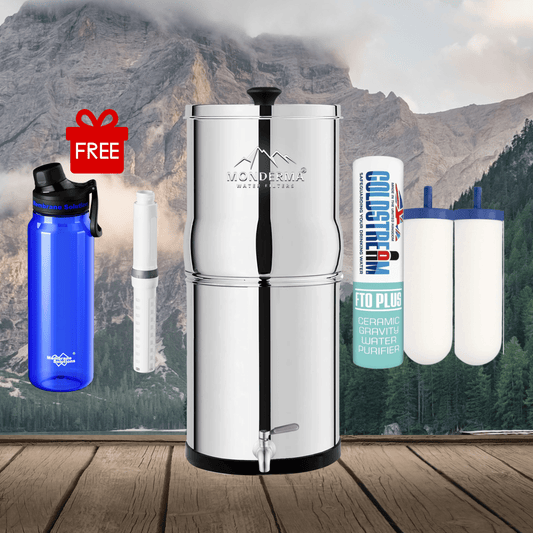 Monderma waterfilters fontaine monderma Fontaine Monderma Big 8.5L - 2 filtres FTO+, gourde filtrante randonnée offerte