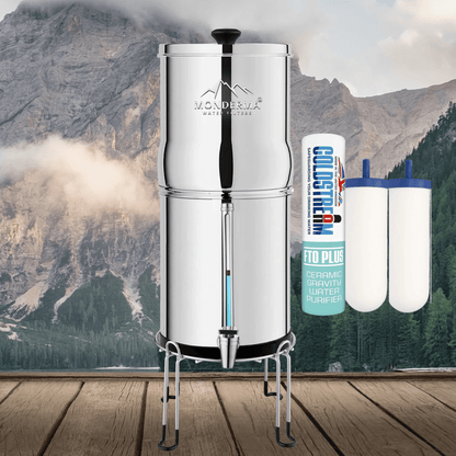 Monderma waterfilters fontaine monderma Fontaine Monderma Max Big 8.5L - inclus filtres 2 FTO+, 1 base inox, 1 robinet avec vue