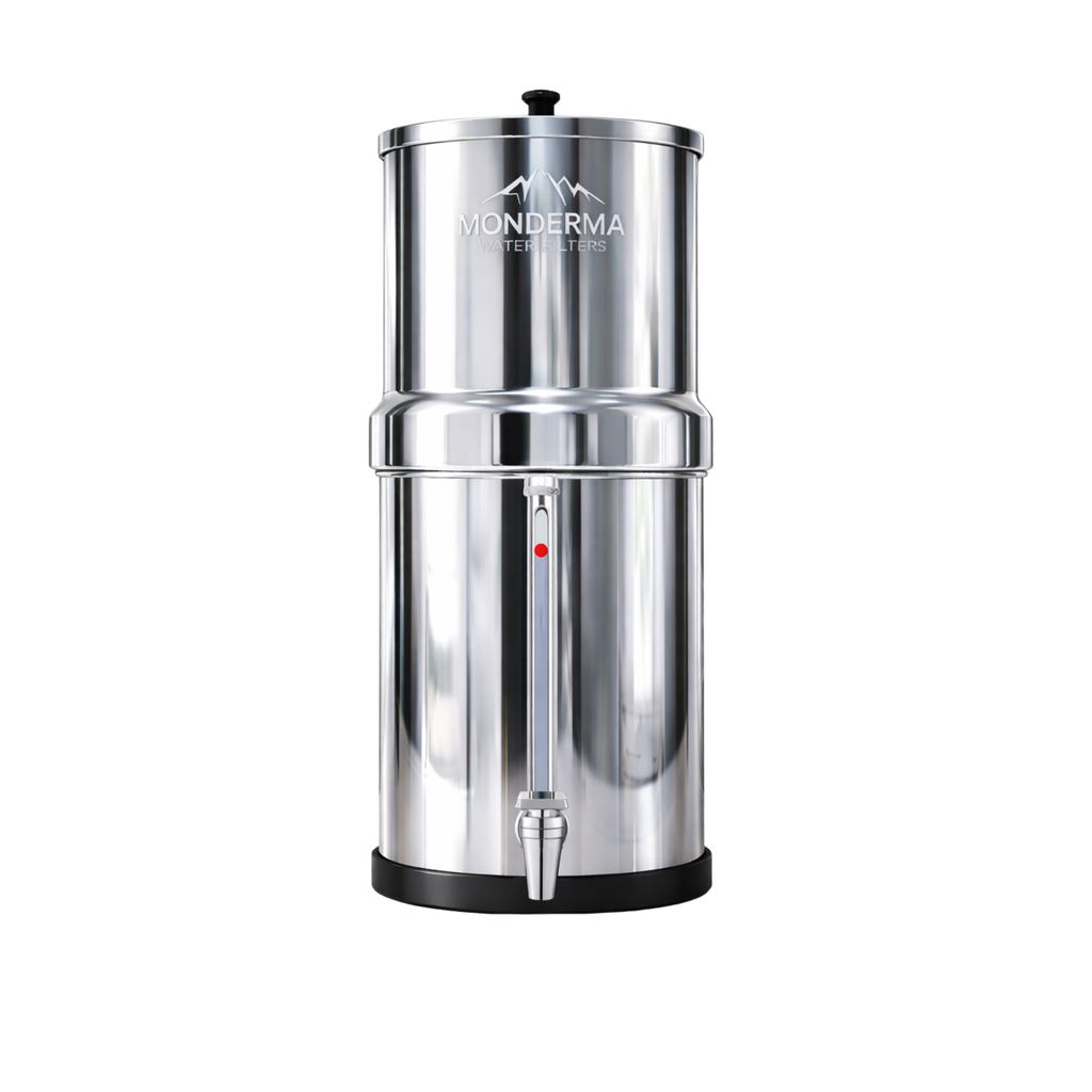 Monderma waterfilters fontaine monderma Monderma Fontaine Big 8.5L inox - Robinet Vue - Filtres en option