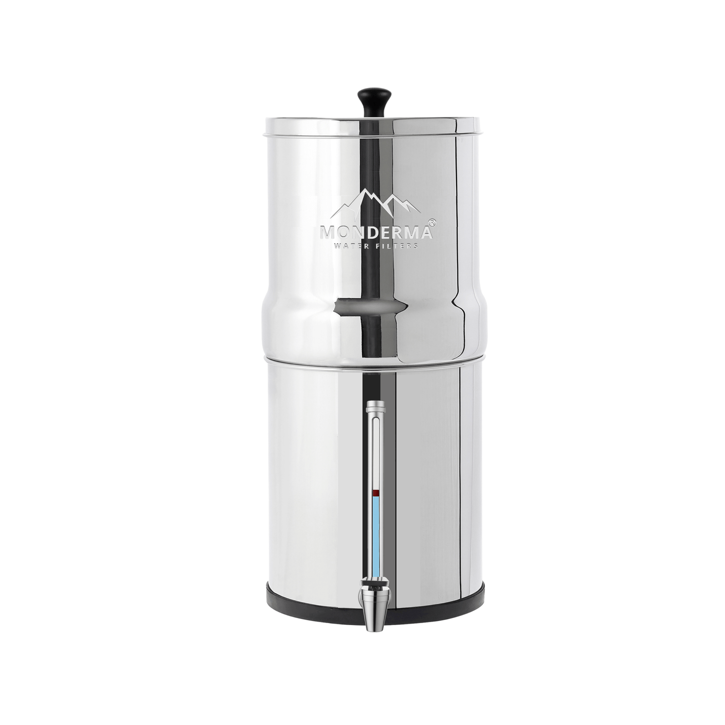 Monderma waterfilters fontaine monderma Monderma Fontaine Big 8.5L inox - Robinet Vue - Filtres en option