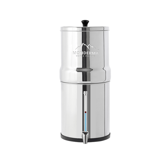 Monderma waterfilters fontaine monderma Monderma Fontaine Big 8.5L inox - Robinet Vue - Filtres en option