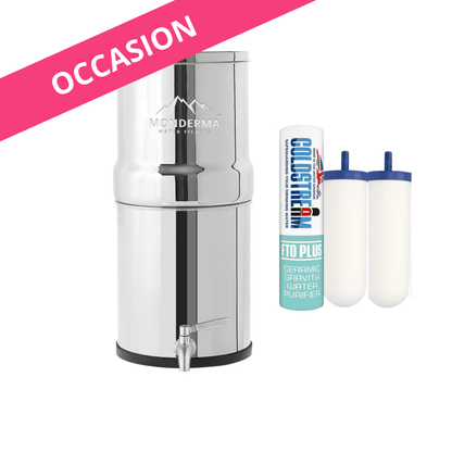 Monderma waterfilters fontaine monderma OCCASION | Monderma Big 8.5L - 2 filtres neufs FTO+ coldstream - robinet inox