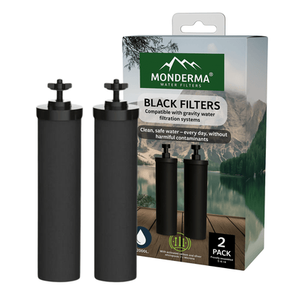 Monderma waterfilters Monderma éléments de filtration Monderma Black filters - cartouche filtration MD-black-filter-2, 12 mois, cuves berkey, weeplow, bekerfeld