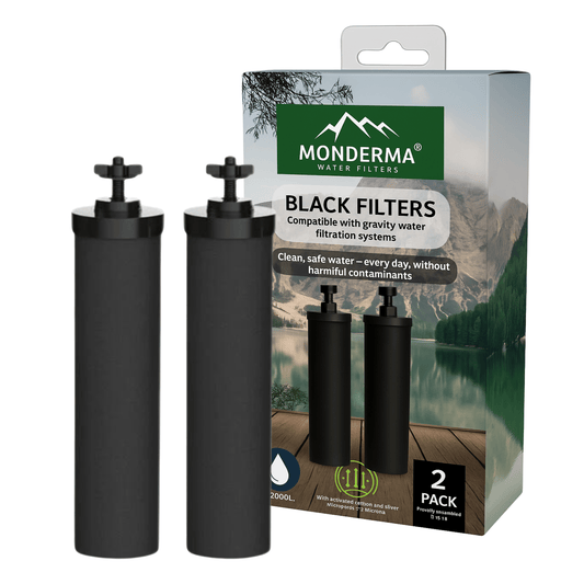 Monderma waterfilters Monderma éléments de filtration Monderma Black filters - cartouche filtration MD-black-filter-2, 12 mois, cuves berkey, weeplow, bekerfeld
