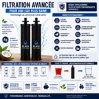 Filtros de agua Monderma Elementos filtrantes Monderma Filtros Monderma Black - cartucho de filtración NSF/ANSI 42, 12 meses, berkey, weeplow, bekerfeld, tanques Monderma
