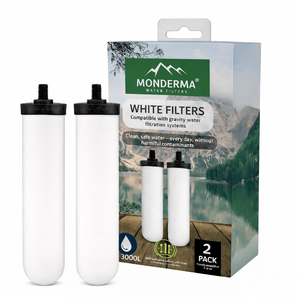 Monderma waterfilters Monderma éléments de filtration Monderma Cartouche White Filters - Lot de 2 - 6 mois de filtration
