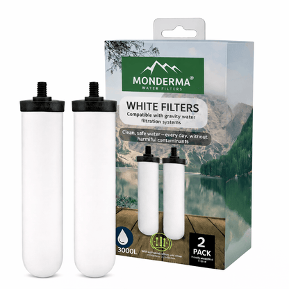 Monderma waterfilters Monderma éléments de filtration Monderma Cartouche White Filters - Lot de 2 - 6 mois de filtration