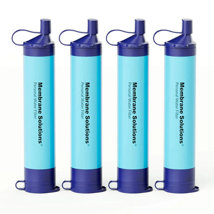 Monderma waterfilters Paille filtrante Pack de 4 Paille filtrante, lot de 4 à 200 unités, toute situation, Membrane solutions, débit 500ml par minute