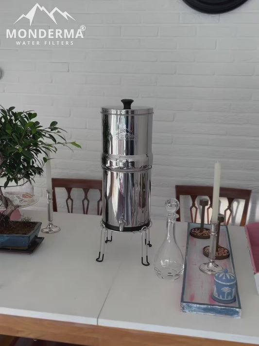 Fuente de agua Monderma travel 5,6L - 2 cartuchos de filtros negros - grifo de acero inoxidable